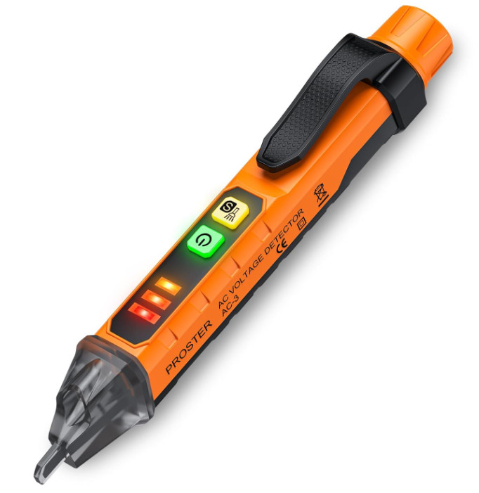 Detector de voltaje sin contacto ajustable de 12-1000 V o 48-1000 V, con tres ni