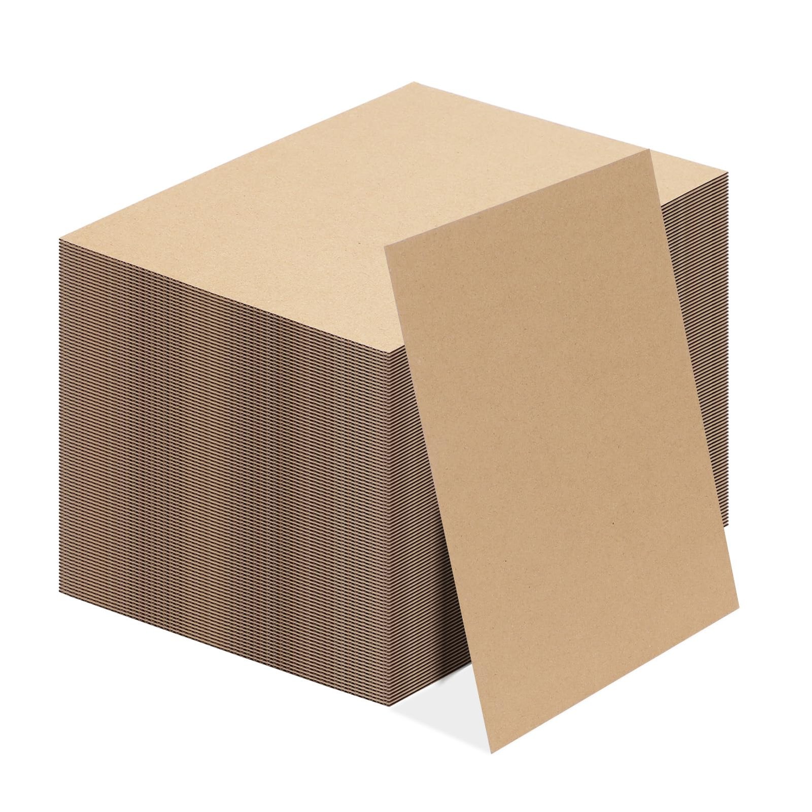 Calenzana 8.5×11 Corrugated Cardboard Sheets Set of 100, Flat B, brown
