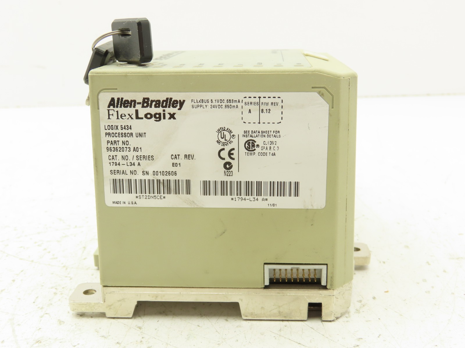 Allen Bradley 1794-L34 A Flex Logix 5434 Processor Unit 24VDC F/W REV 8.12