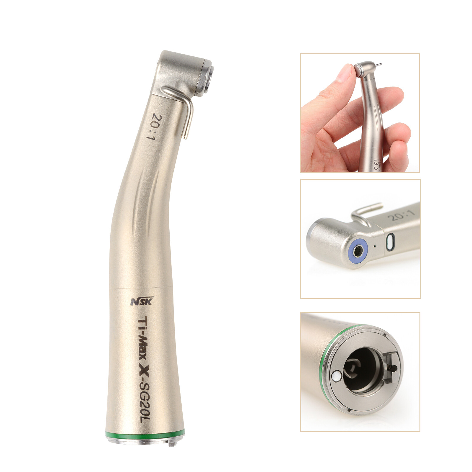 Ti-Max Dental 20:1 Fiber Optic Implant Contra Angle Handpiece SG20L/SG20 Fit NSK