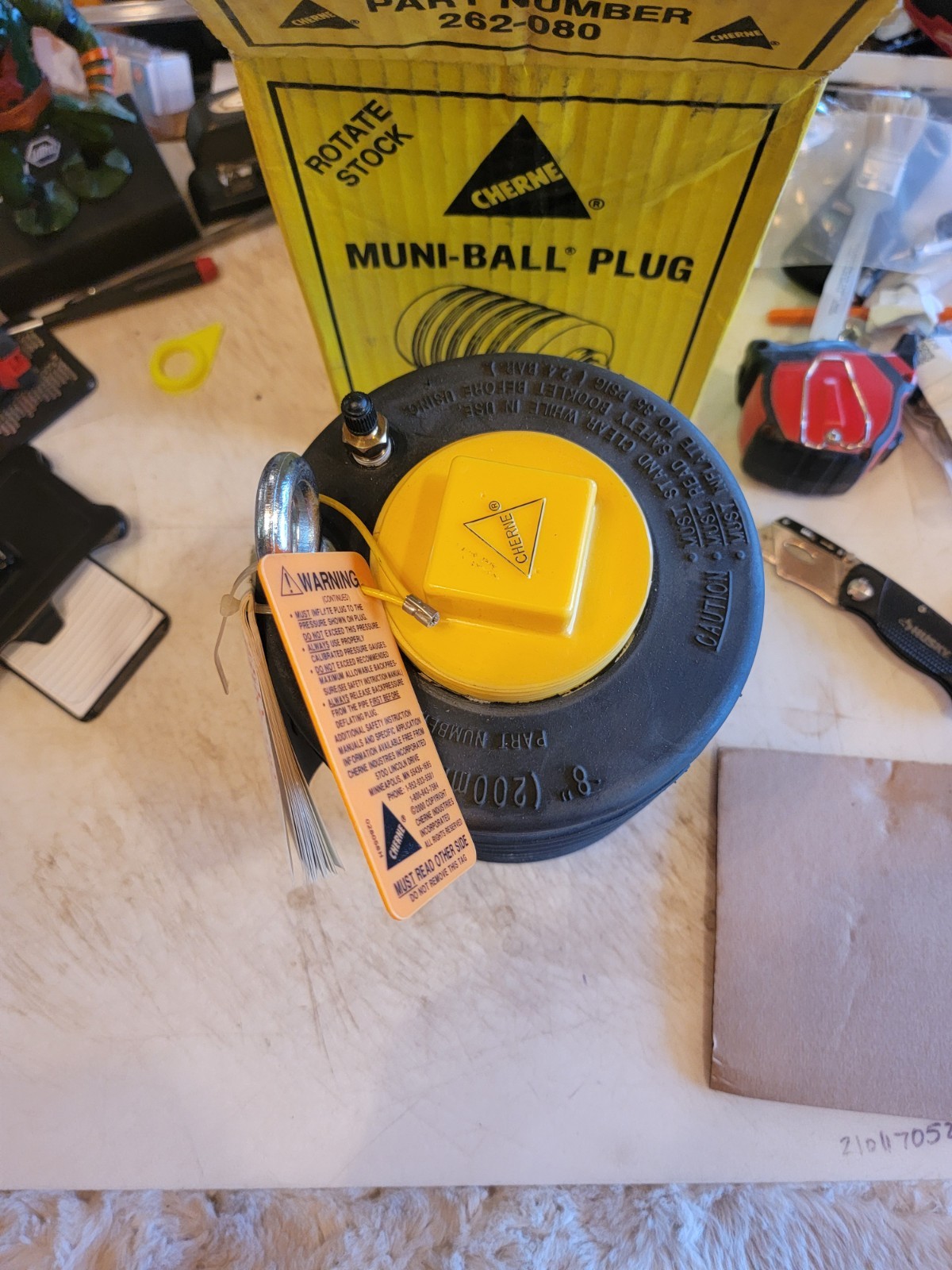 Cherne 262080 Test Ball Plug, Pneumatic, 8 In. FreeShipL48