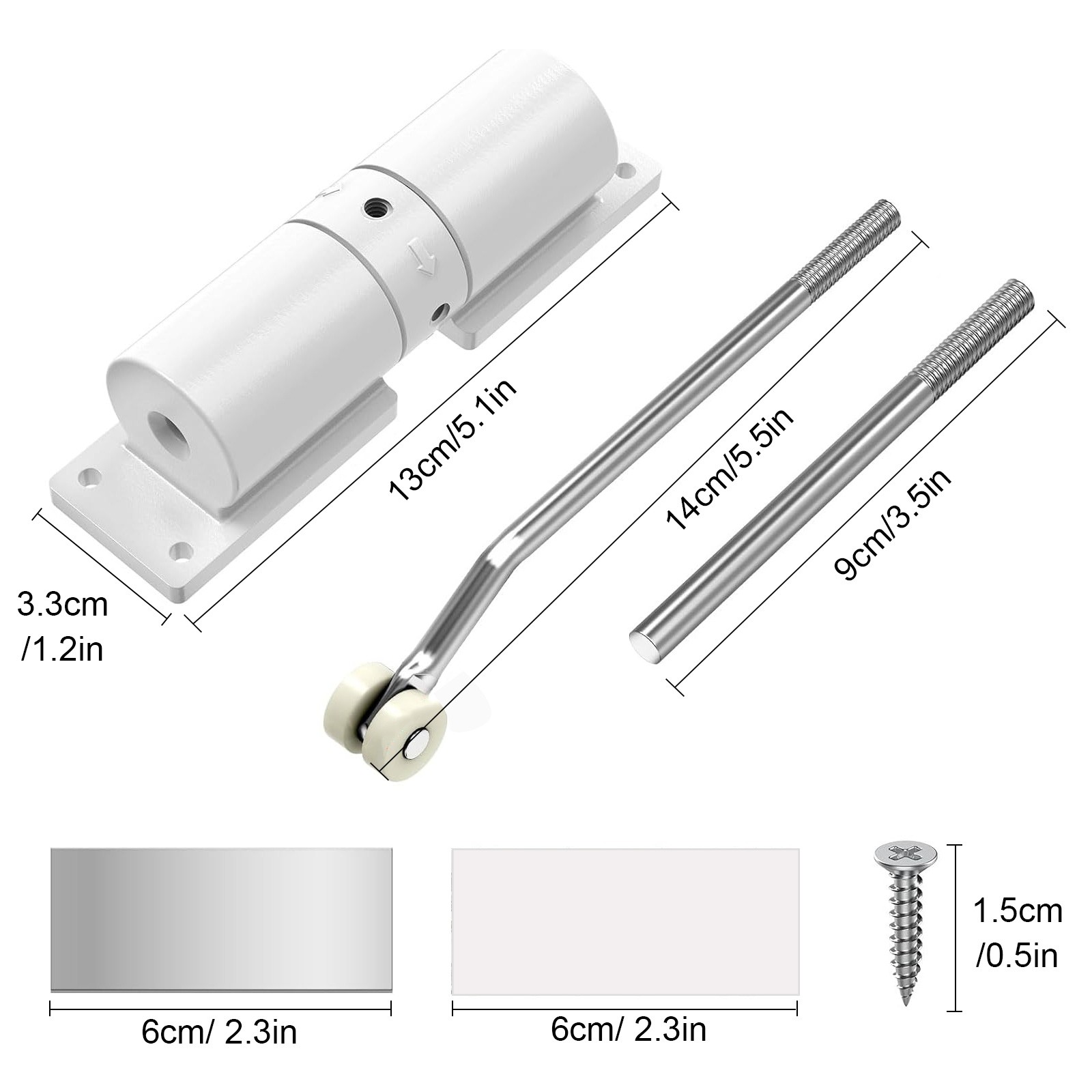 Heavy-Duty Adjustable Aluminum Alloy Spring Closer for Home Office Outdoor Gate